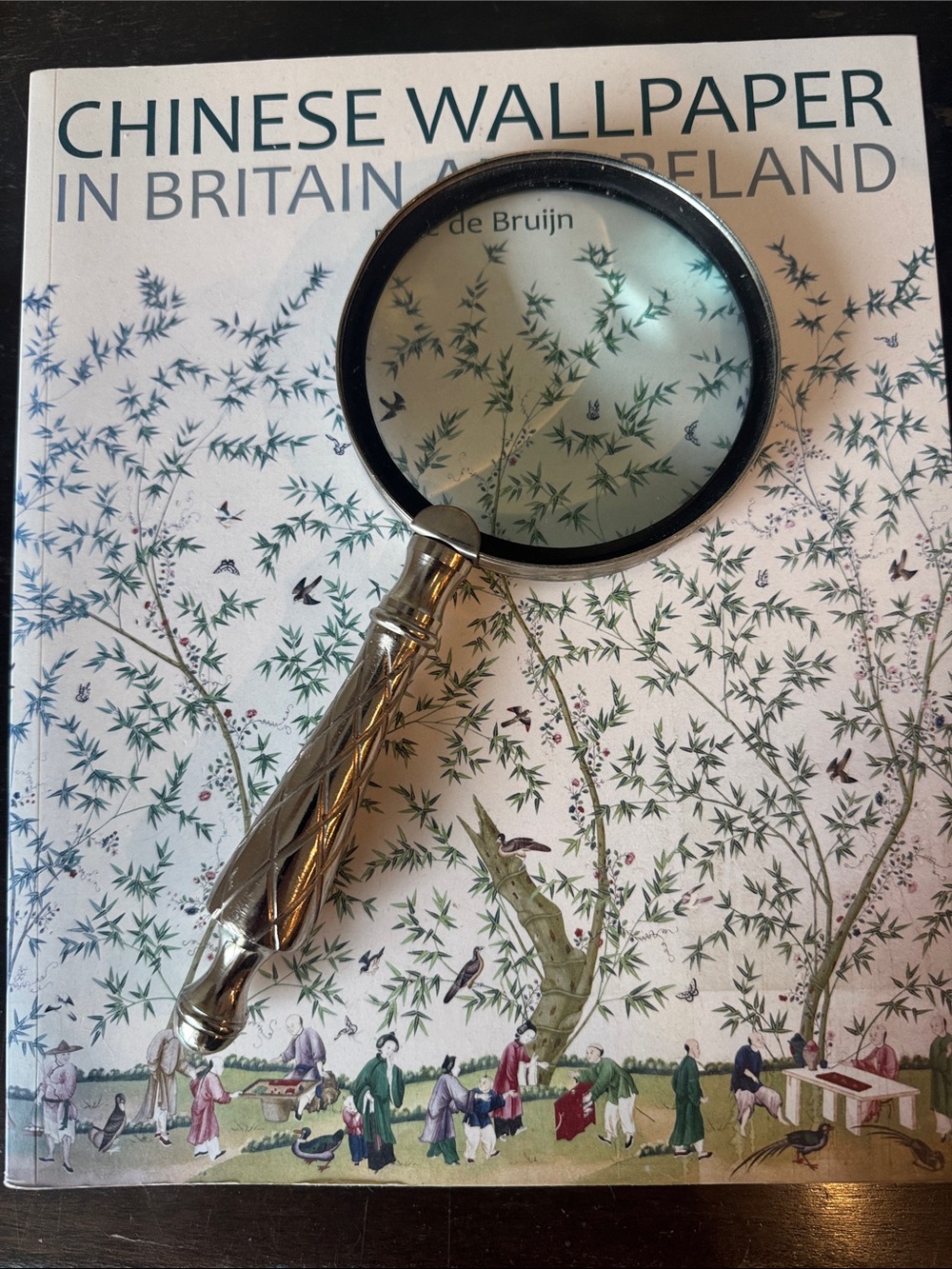 Silver Tone Twisted Spiral Handle Decorative Magnifying Glass Office Decor